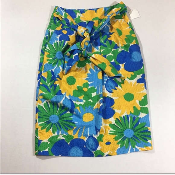 🛍j crew puckered morning floral pencil skirt - Picture 3 of 4